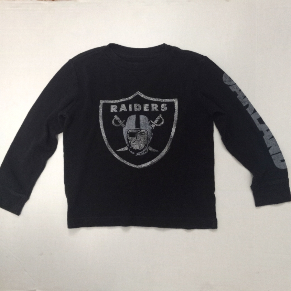 Old Navy Black NFL Oakland Raiders Thermal Shirt Boys Size XS